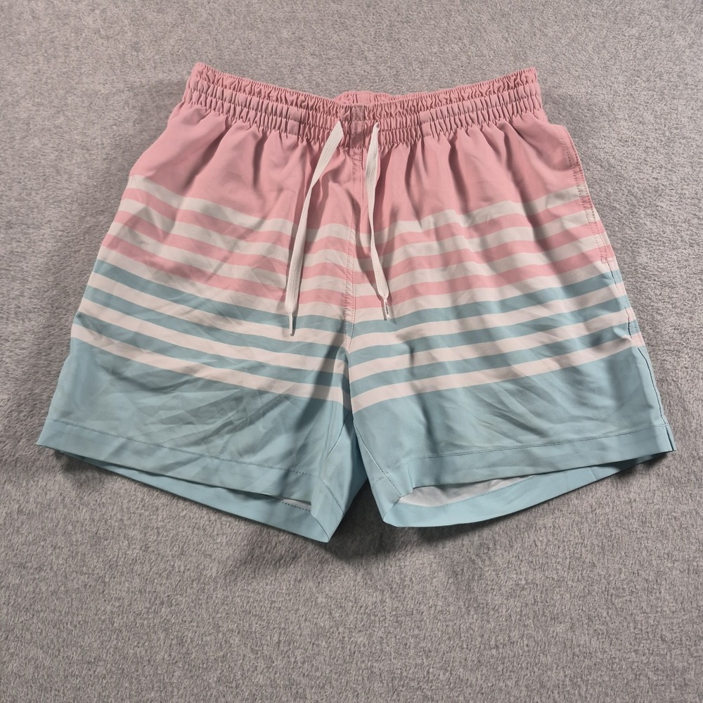 Chubbies Swim Trunks Mens Medium Blue Pink Lighweight Quick Dry Inseam 5.5"